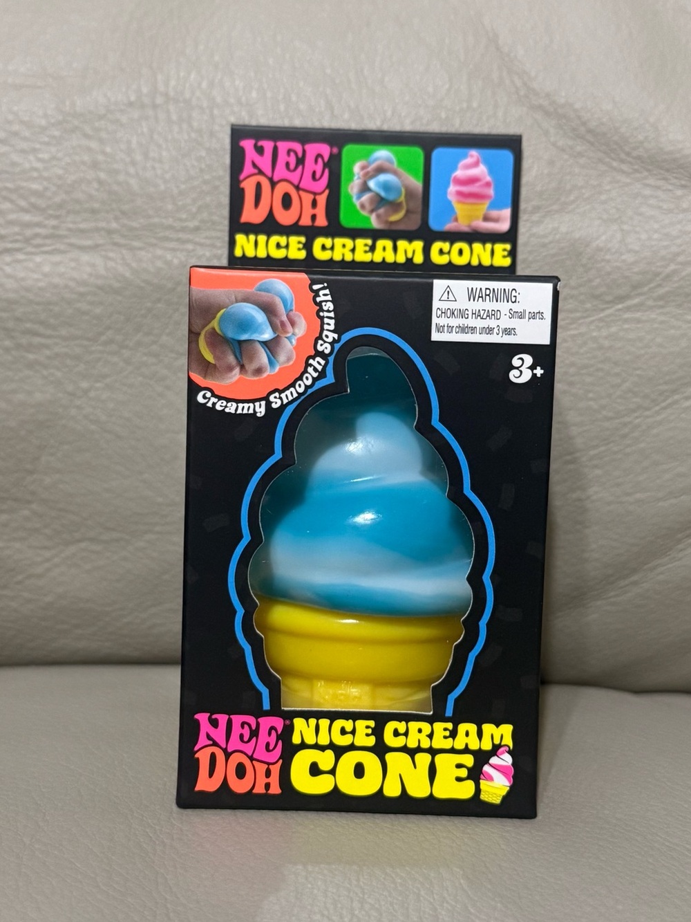 NEW Needoh Nice Cream Cone BLUE Swirl Schylling Squishy Authentic!
